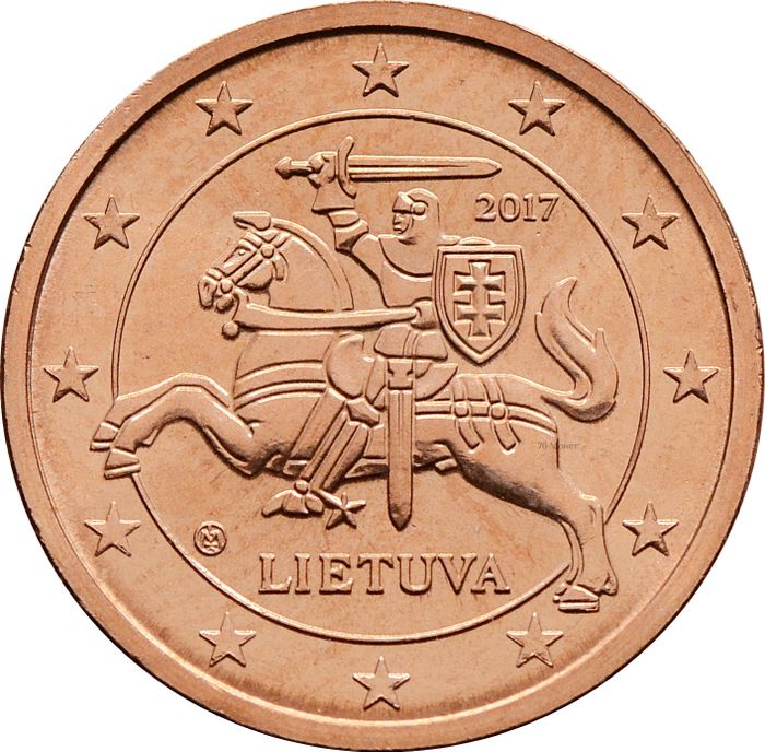2 евроцента 2017 Литва (2 euro cent)