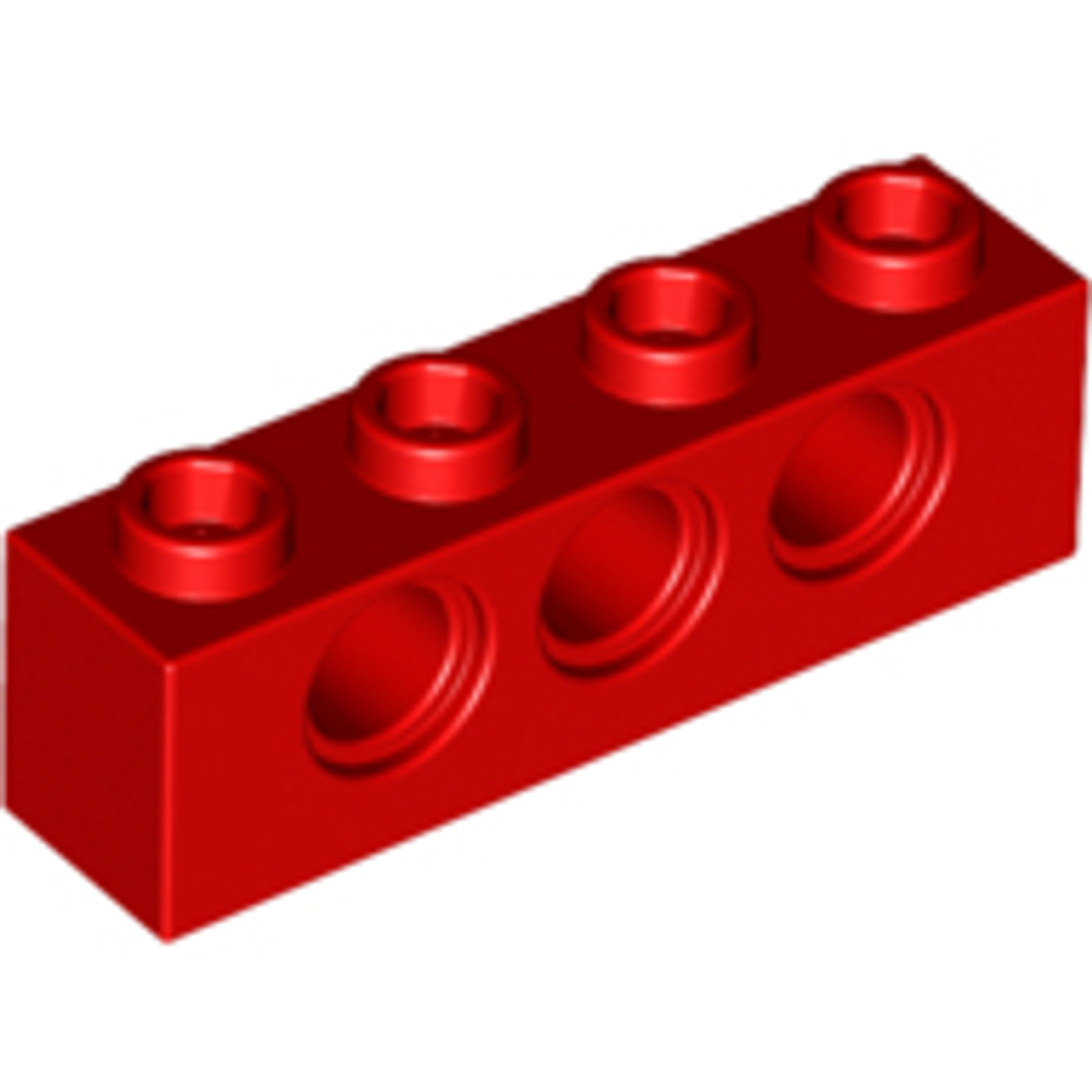 Lego Кирпич 1x4 с отверстиями (красный) 3701 / 370121