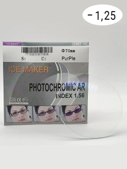 Линза для очков стигматич. 1шт  ICE MAKER -1.25 d 70 ind 1.5
