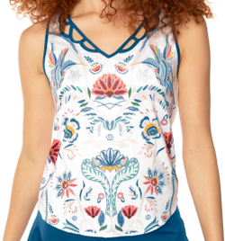 Женский топ теннисный Lucky in Love A Stitch In Time In A Stitch Tank Women - slate