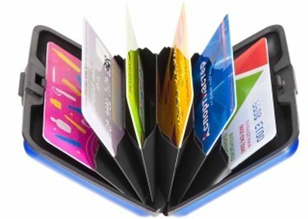 Кейс для кредитных карт (кредитница) металлический из алюминия и пластика Security Credit Card Wallet красный