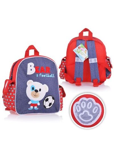 Рюкзак детский МИШКА-ФУТБОЛИСТ на синем