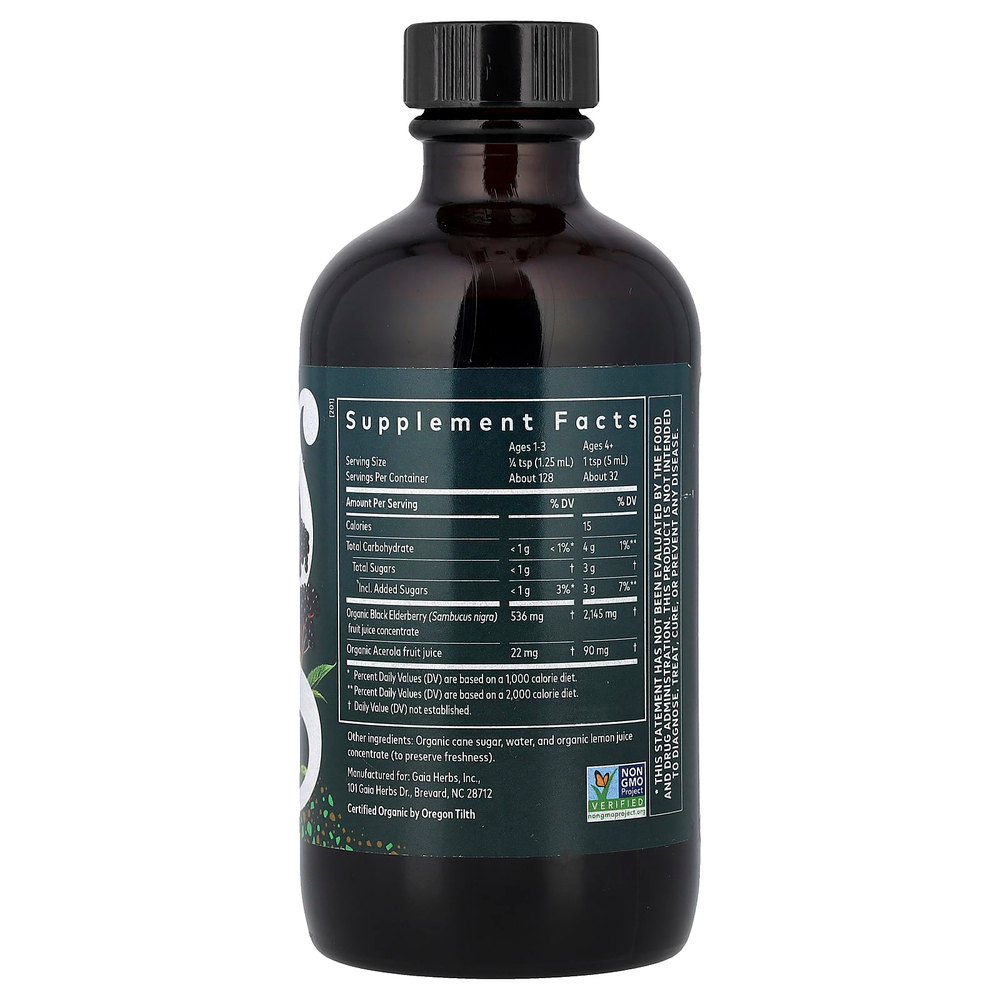 Gaia Herbs, Сироп из черной бузины, 160 мл (5,4 жидк. унц.)