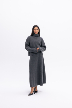 Серая шерстяная юбка