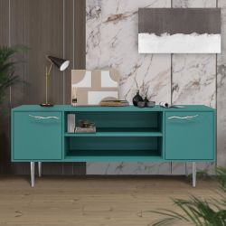 Тумба под ТВ Арт Колор matte 155см Стайл Сильвер Пастельно-синий матовый