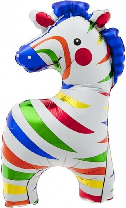 Шар (31""/79 см) Фигура, Зебра, Разноцветные полоски, 1 шт. Ж8
