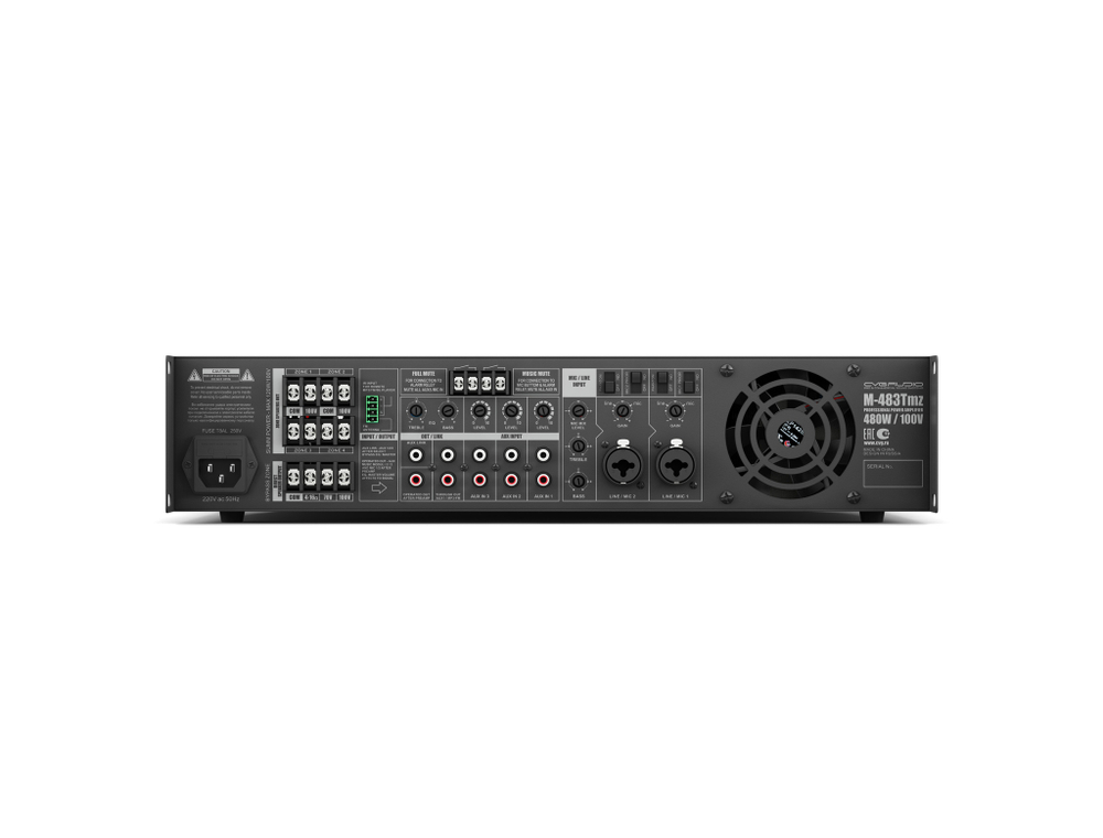 CVGAUDIO M-483Tmz профессиональный микшер-усилитель, 480W/100V, 4 зоны