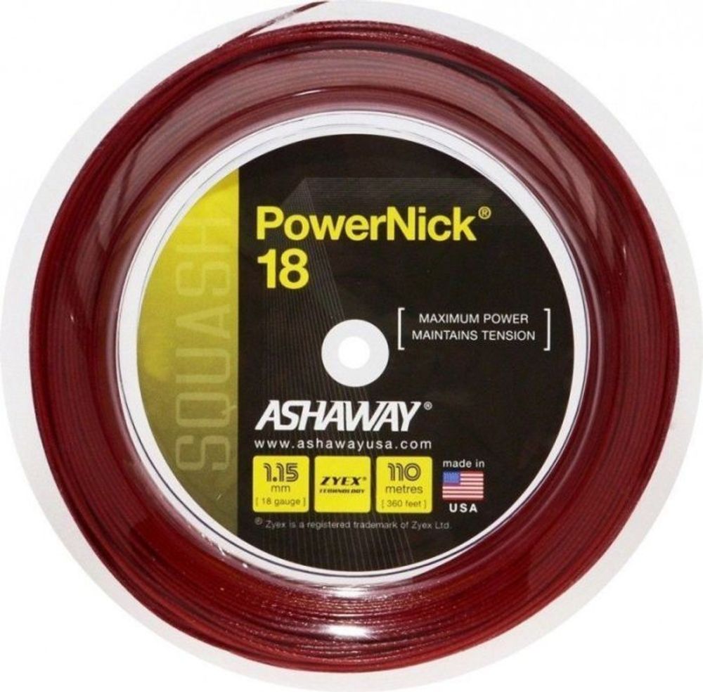 Струны для сквоша Ashaway PowerNick 18 (110 m) - red