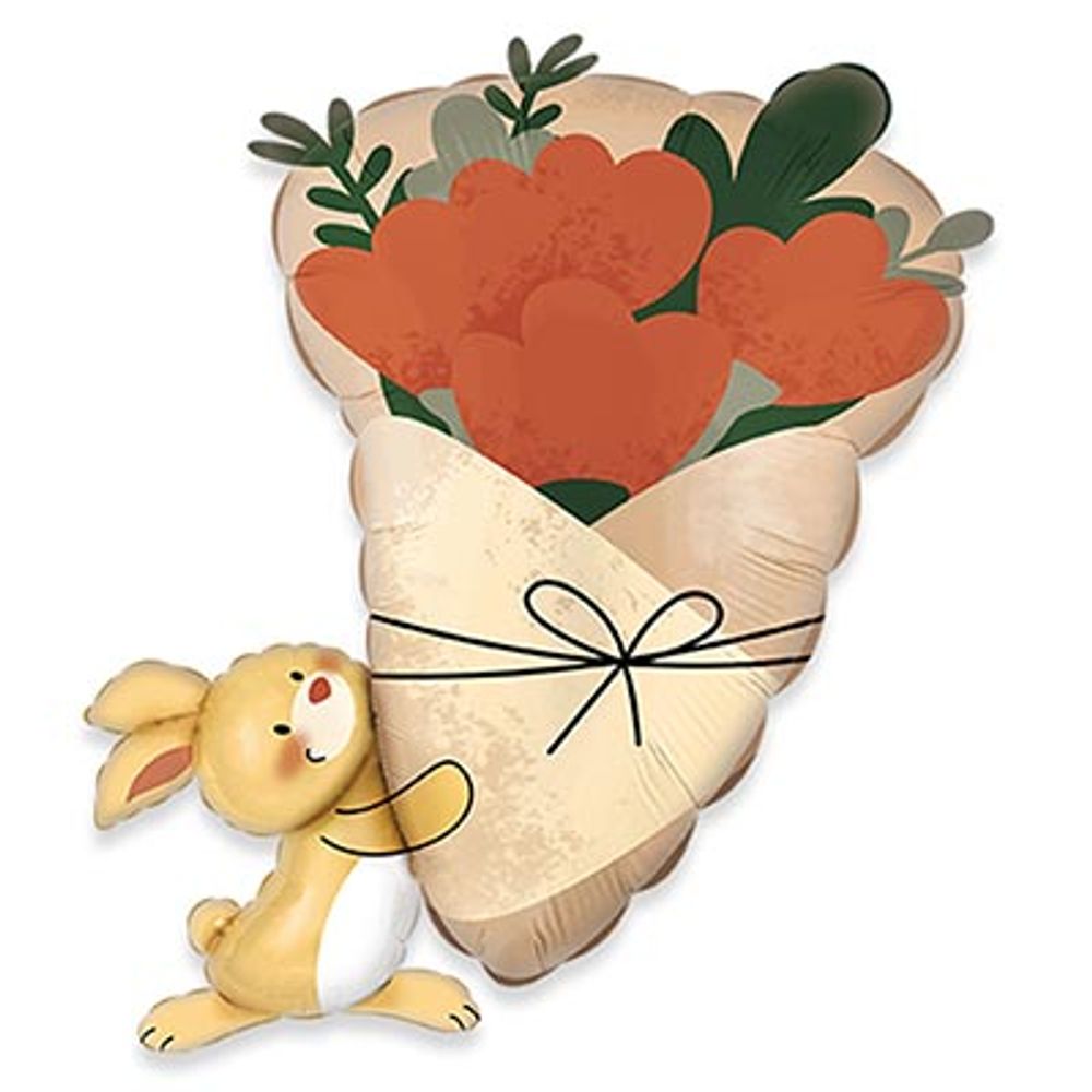 К ФИГУРА Зайка с букетом цветов (БГ-35)