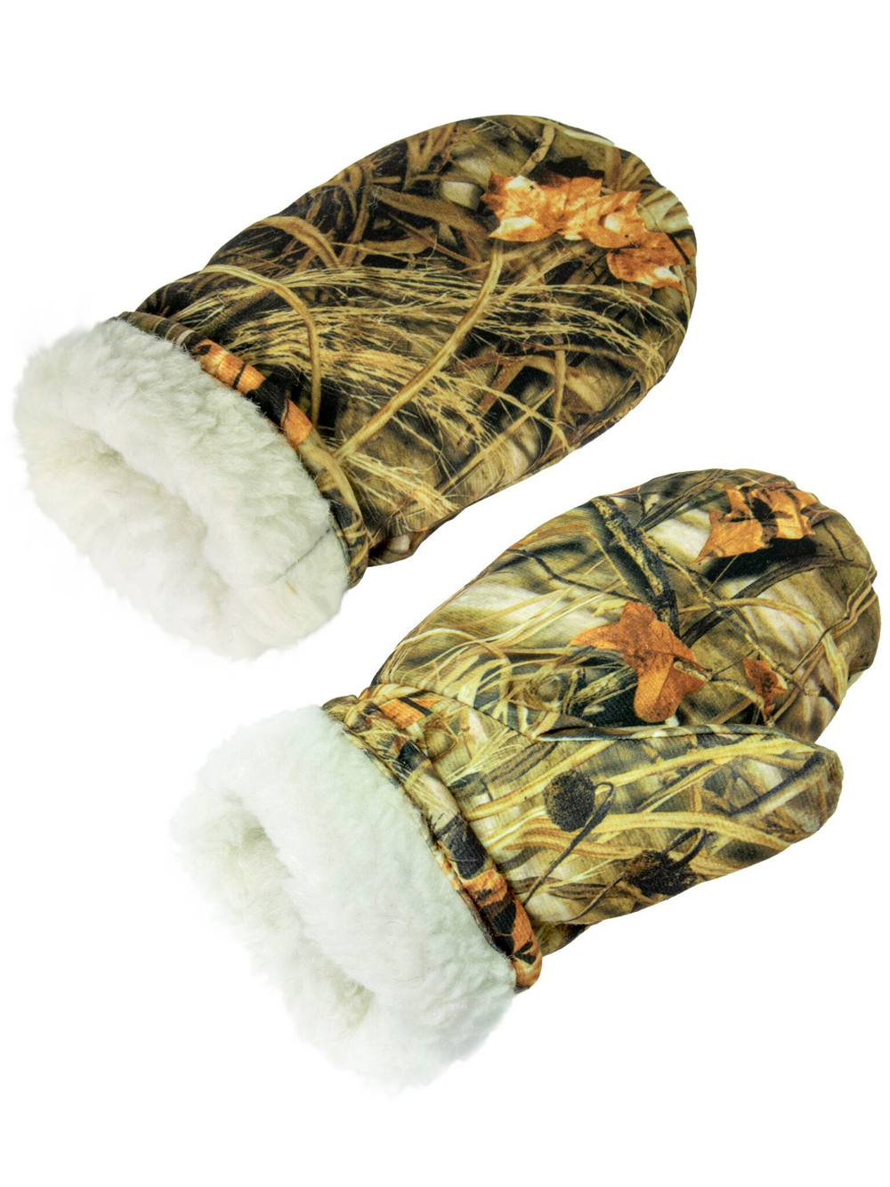 Варежки Россия камуфляжные меховые, алова лес