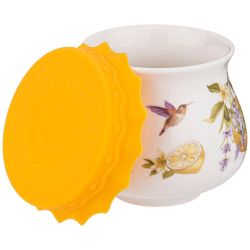 БАНОЧКА С СИЛИКОНОВОЙ КРЫШКОЙ LEFARD "ПРОВАНС ЛИМОНЫ" 300 МЛ (КОР=36ШТ.)