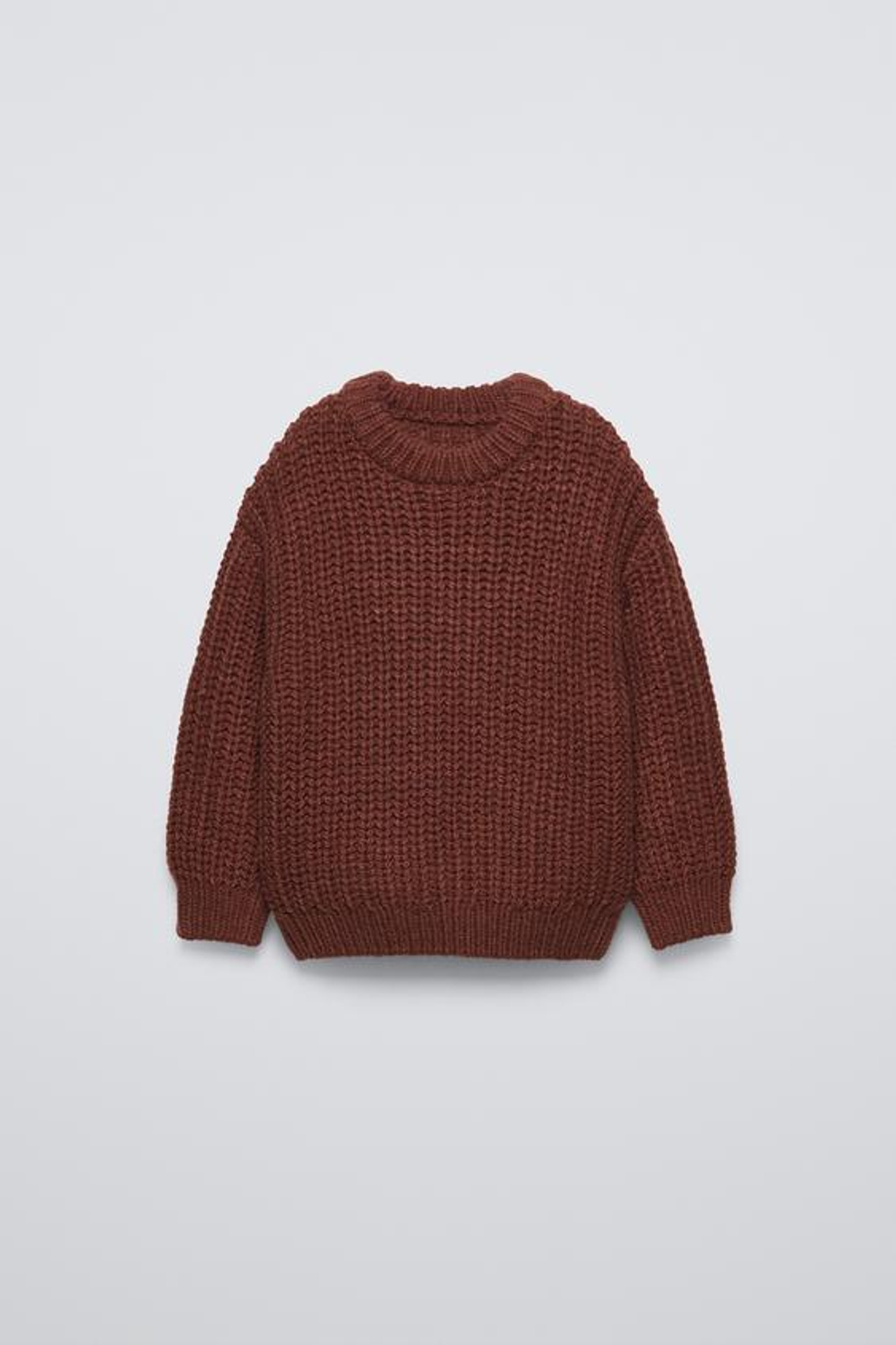 ZARA СВИТЕР КРУПНОЙ ВЯЗКИ, ТЕРРАКОТОВЫЙ