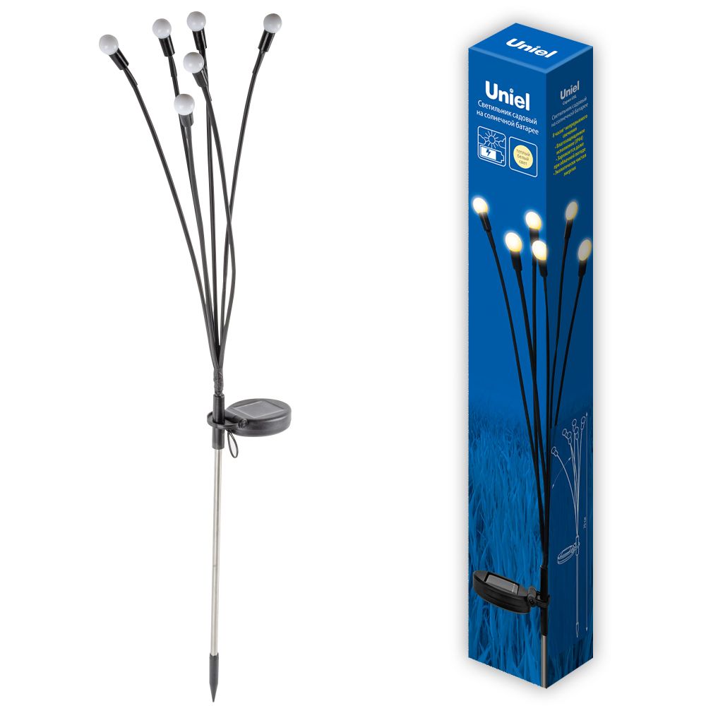 USL-S-820-PM700 FIREFLIES Садовый светильник на солнечной батарее Светлячки. 6 светодиодов. Теплый белый свет. 1xАА Ni-Mh аккумулятор в-к. IP44. TM Uniel