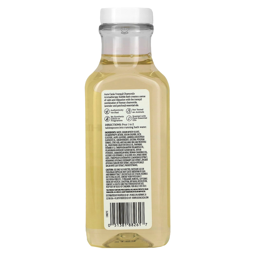 Aura Cacia, Ароматерапевтическая пена для ванны, успокаивающая ромашка, 13 жидких унций (384 мл)