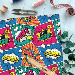 Ткань шелк Армани громкие звуки из комиксов