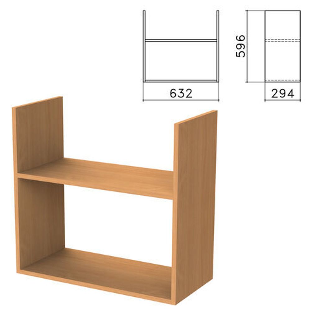Полка навесная настенная &quot;Бюджет&quot;, 632х294х596, груша ароза, 402668-336