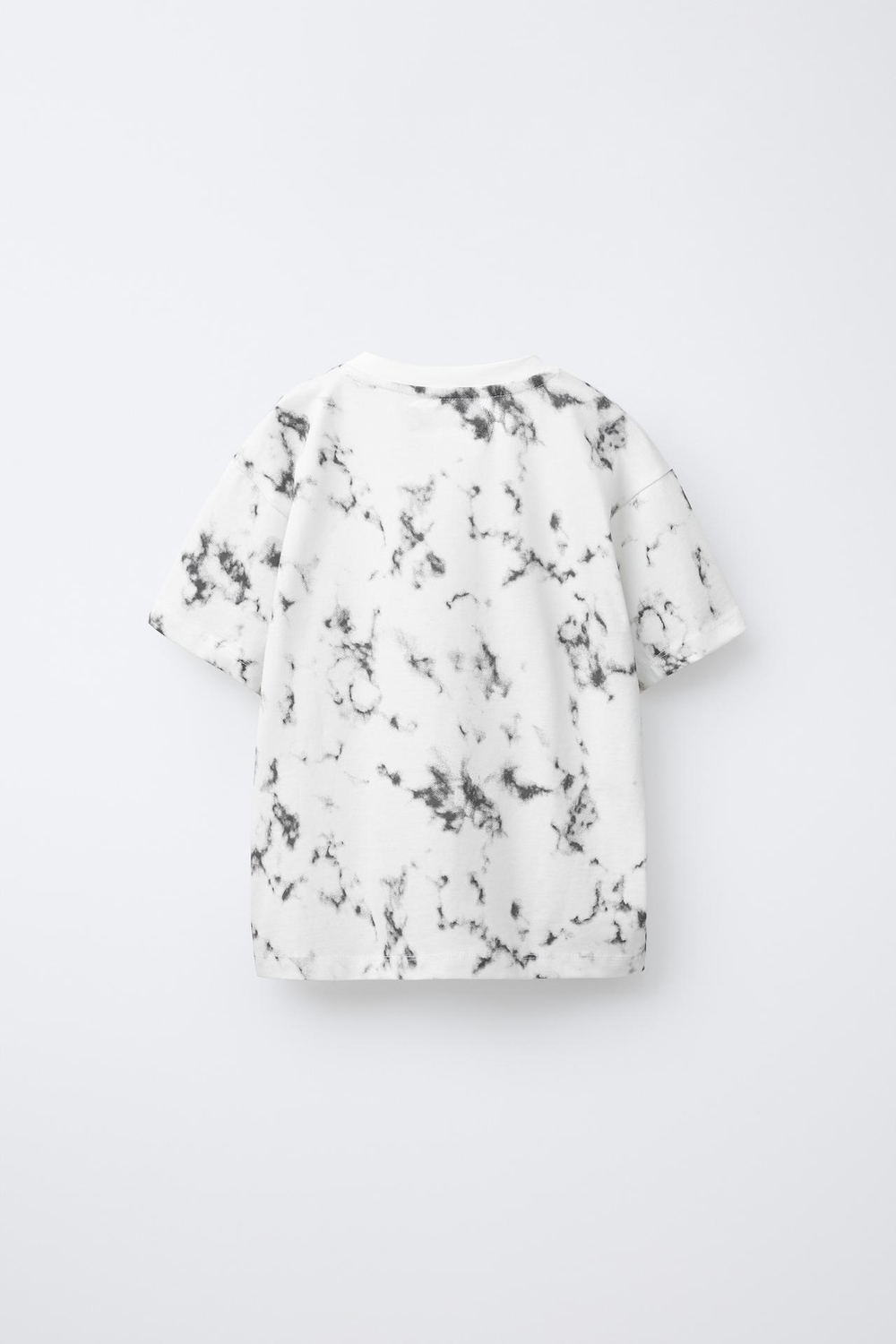 ZARA ФУТБОЛКА В СПОРТИВНОМ СТИЛЕ С ПРИНТОМ ТАЙ-ДАЙ, БЕЛЫЙ/ЧЕРНЫЙ