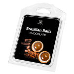 Набор из 2 шариков с массажным маслом с ароматом шоколада Secret Play Brazilian Balls