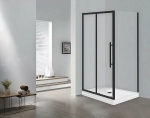 Душевой уголок Esbano Flex ESOGF128PSB 120х80 стекло прозрачное/профиль черный матовый