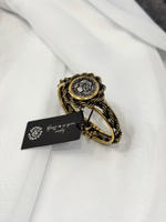 Браслет разъемный: монета с профилем римского императора, оттенок золото антик