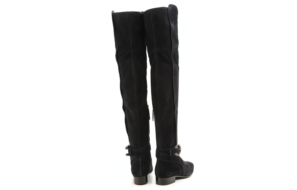 GUCCI Suede Over the knee Boots Women"s Black