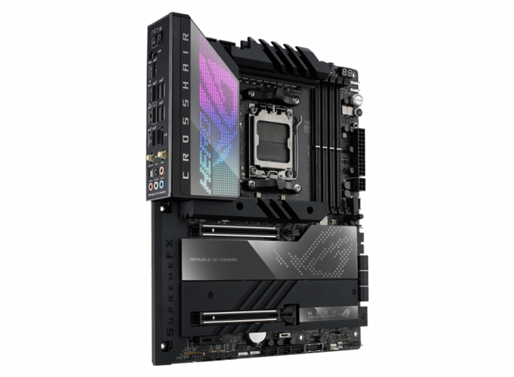 Сист. плата ASUS ROG CROSSHAIR X670E HERO, AM5, 4xDDR5, 2xPCI-E x16 , PCIe x1, 4xM.2, SATA, WIFI6E, BOX