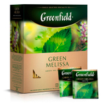 Чай Greenfield Green Melissa зеленый с мятой и мелиссой, 100 пакетиков