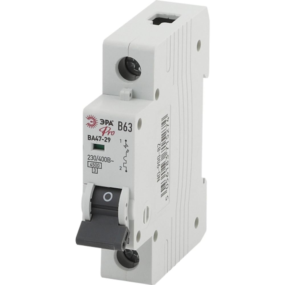 Автоматический выключатель ЭРА PRO NO-900-82 ВА47-29 1P 63А кривая B 4,5кА | Модульные автоматические выключатели