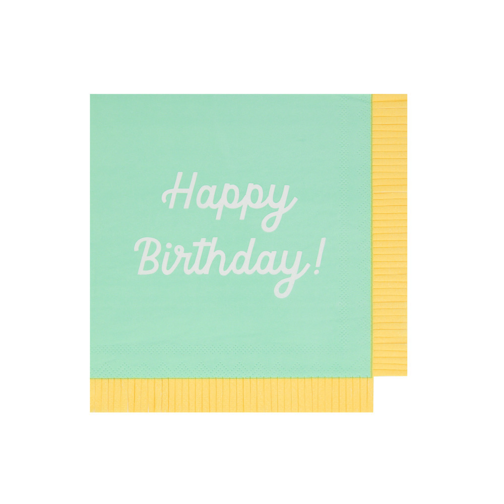 Салфетки большие цветные "Happy Birthday" 16 шт.