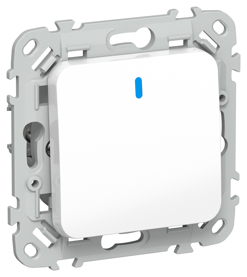 FLITE Выключатель 1-клавишный проходной с индикацией 10А ВС61-1-1-ФлБ белый IEK