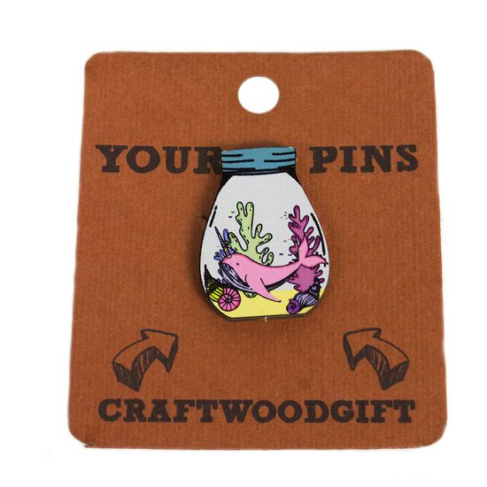 Деревянный значок. Домашний Кит