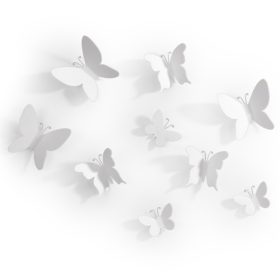 Декор для стен Mariposa 9 элементов белый, Umbra