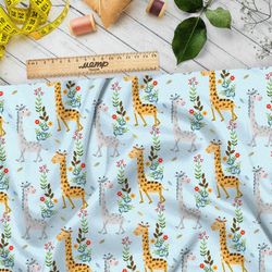 Ткань шифон детский рисунок жирафа