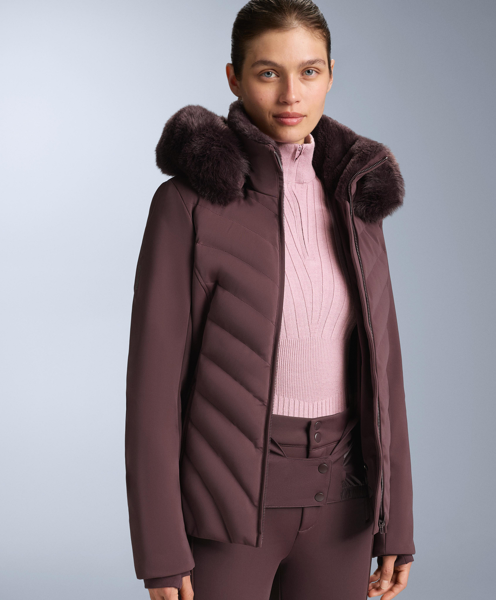 OYSHO Водостойкая облегающая куртка Primaloft® SKI, темно-винный