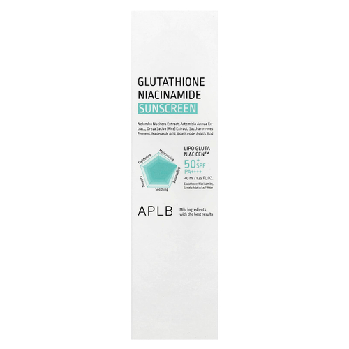 APLB, Glutathione Niacinamide, Sunscreen, SPF 50+ PA ++++, 1.35 fl oz (40 ml)