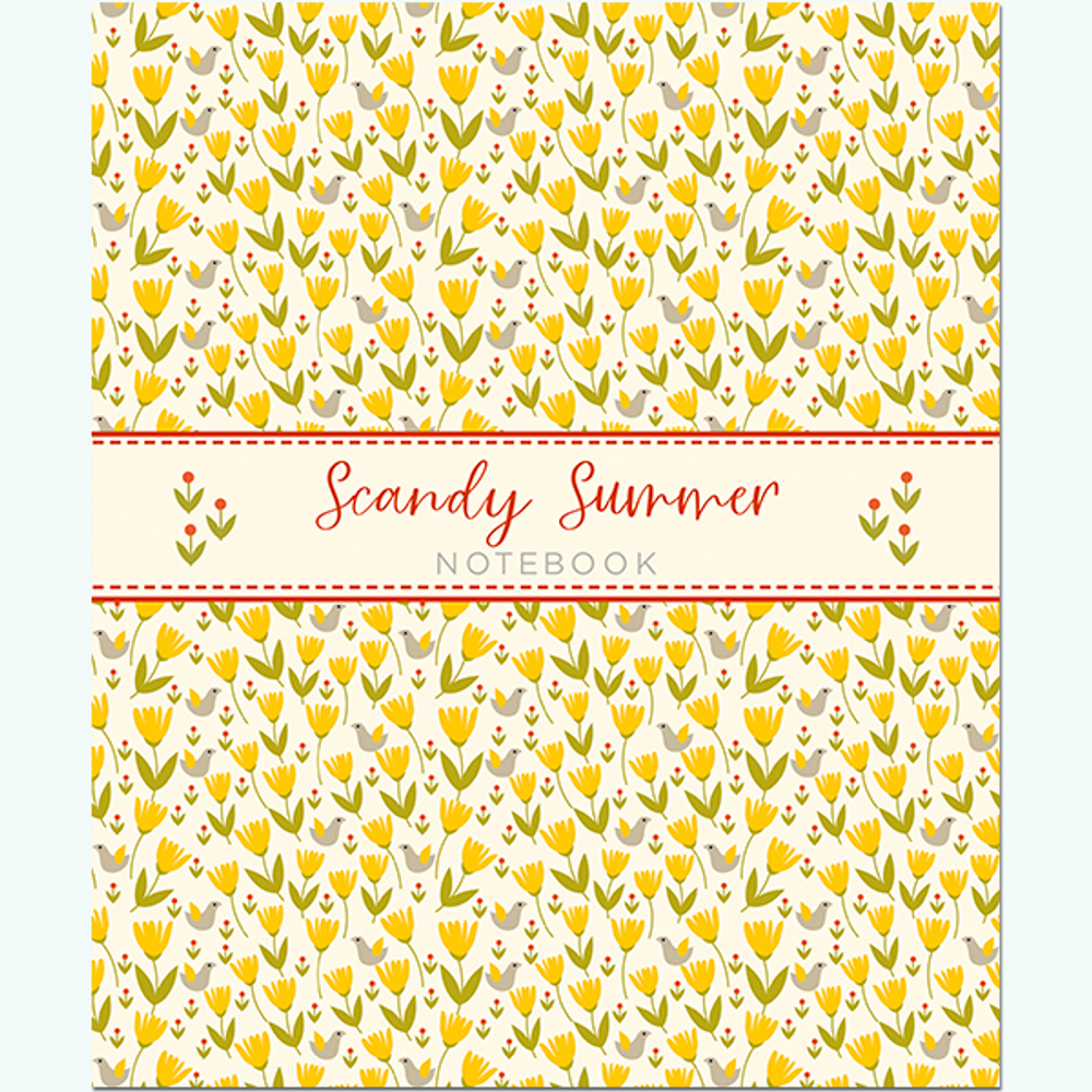 НОВИНКА! Тетрадь общая 48 листов на скрепке "Scandy Summer Pattern"