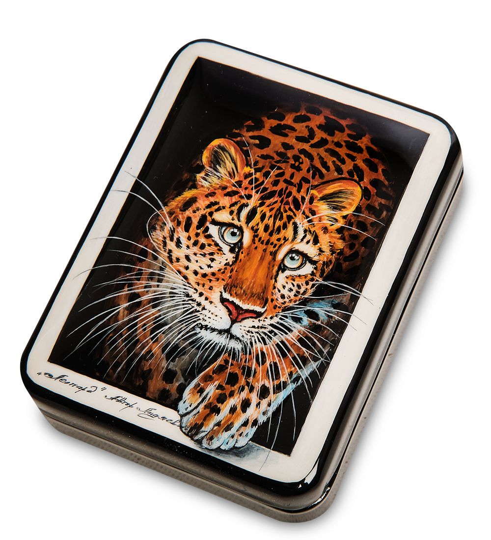 Народные промыслы ШК-55/163 Шкатулка «Леопард» исп.Лидяева