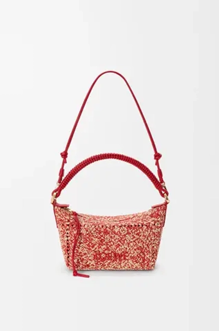 Loewe Мини-сумка Cala из телячьей кожи и рафии, красный