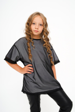 Футболка с сеткой оверсайз, белая