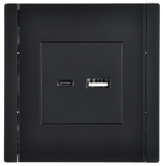 FORTE&PIANO Розетка USB A+C 3,1А FP150 черный IEK