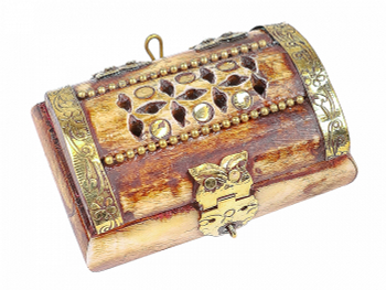 Шкатулка с инкрустацией кость латунь 7,5x5x4 см 462042
