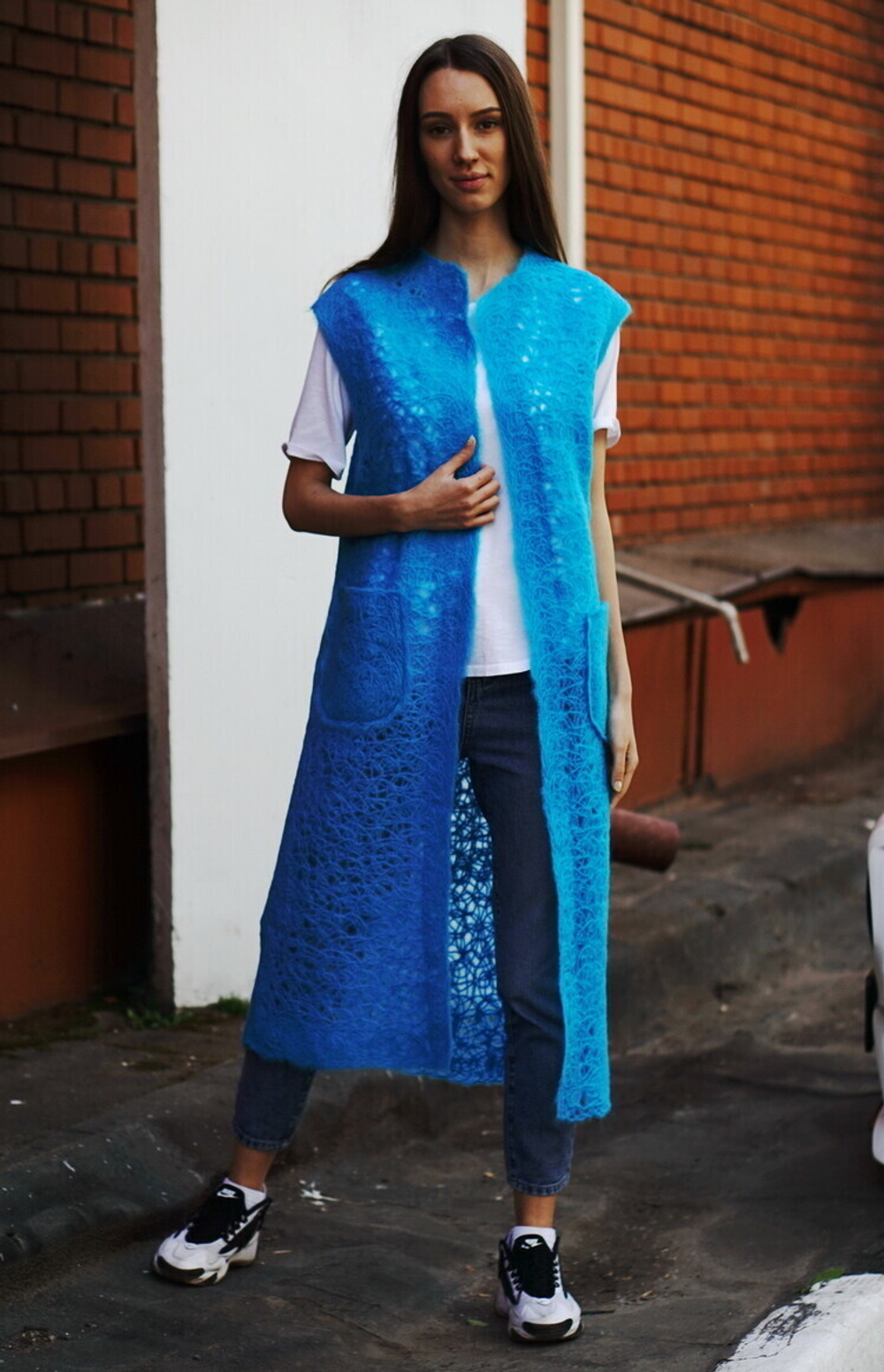 Ажурный жилет "Бирюза"