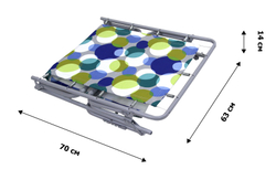 Кровать раскладная Юниор жесткая арт.С89/44 (цвет ткани разноцветный рис.круги (4 шт. в уп.)