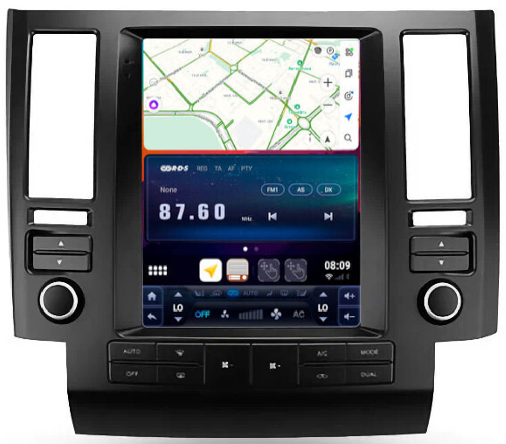 Магнитола для Infiniti FX 2003-2006 - Carmedia SF-9779-1 вертикальный экран 9.7" в стиле "Тесла" на Android 12, ТОП процессор, 6Гб+128Гб, CarPlay, 4G SIM-слот