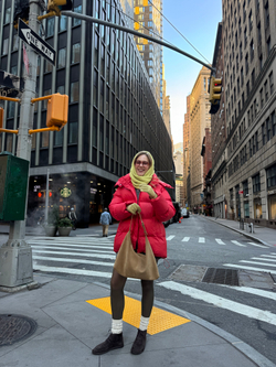 Пуховик Рокет миди красный