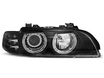 Передние фары Bmw 5 E39 angel eyes black led indicator