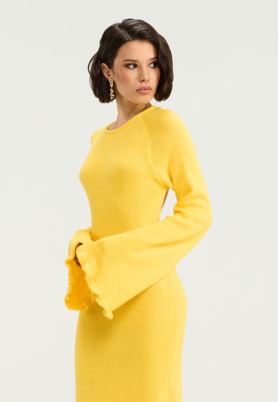 Платье длинное трикотажное с открытой спиной