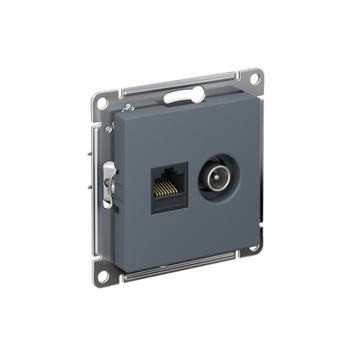 Розетка компьютерная + телевизионная 2-м СП AtlasDesign RJ45 кат.5E + TV механизм грифель SE ATN000789