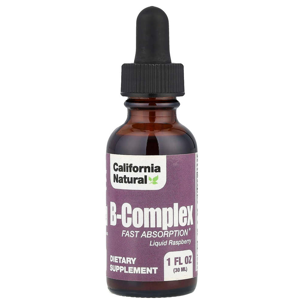 California Natural, комплекс витаминов группы B, малина, 30 мл (1 унция)
