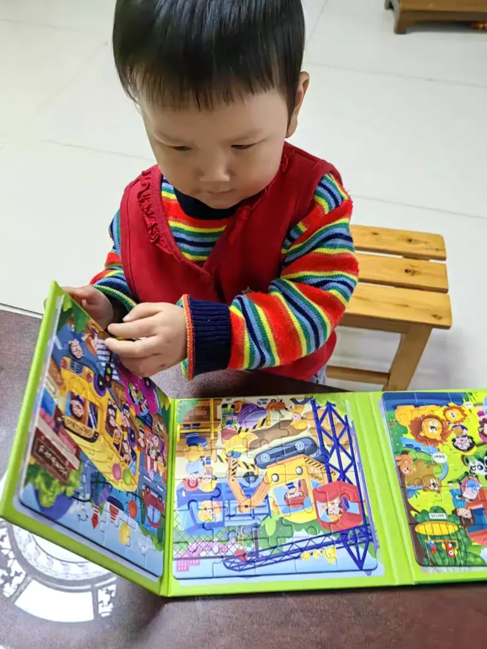Книга пазл магнитный 3в1 для детей малышей 3 4 лет животные